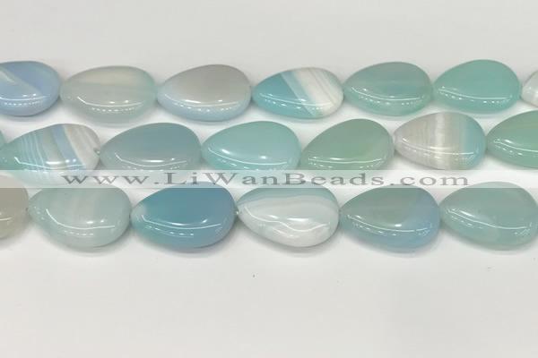 CAA4722 15.5 inches 18*25mm flat teardrop banded agate beads wholesale