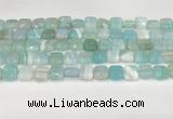 CAA4730 15.5 inches 10*10mm square banded agate beads wholesale