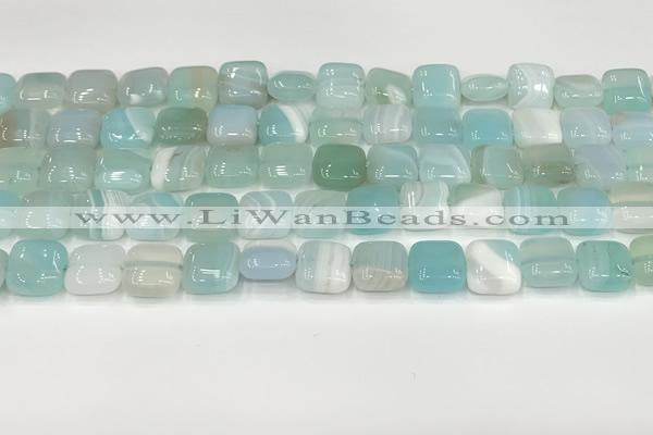 CAA4730 15.5 inches 10*10mm square banded agate beads wholesale