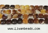 CAA4734 15.5 inches 12*12mm square banded agate beads wholesale