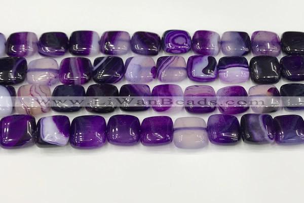 CAA4735 15.5 inches 12*12mm square banded agate beads wholesale