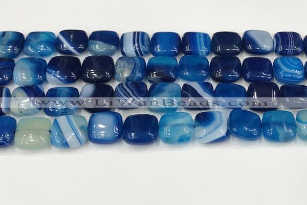 CAA4739 15.5 inches 12*12mm square banded agate beads wholesale