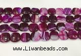 CAA4743 15.5 inches 14*14mm square banded agate beads wholesale