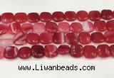 CAA4744 15.5 inches 14*14mm square banded agate beads wholesale