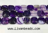 CAA4758 15.5 inches 18*18mm square banded agate beads wholesale