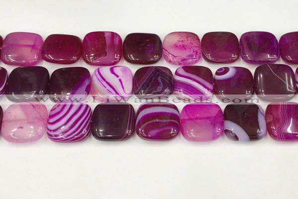 CAA4767 15.5 inches 20*20mm square banded agate beads wholesale