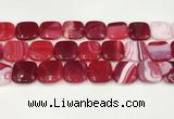 CAA4768 15.5 inches 20*20mm square banded agate beads wholesale