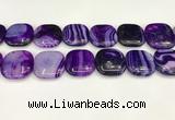 CAA4774 15.5 inches 25*25mm square banded agate beads wholesale