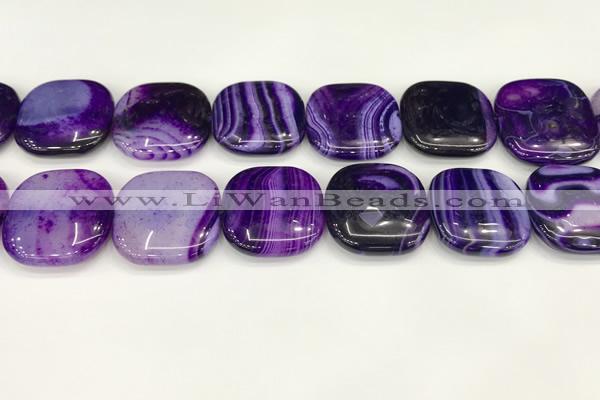 CAA4774 15.5 inches 25*25mm square banded agate beads wholesale