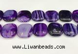 CAA4782 15.5 inches 30*30mm square banded agate beads wholesale