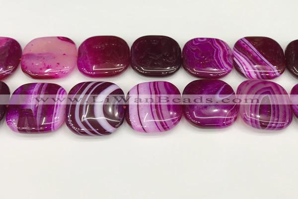 CAA4783 15.5 inches 30*30mm square banded agate beads wholesale