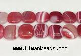 CAA4784 15.5 inches 30*30mm square banded agate beads wholesale