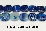 CAA4786 15.5 inches 30*30mm square banded agate beads wholesale