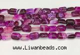 CAA4791 15.5 inches 10*14mm rectangle banded agate beads wholesale