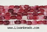 CAA4792 15.5 inches 10*14mm rectangle banded agate beads wholesale