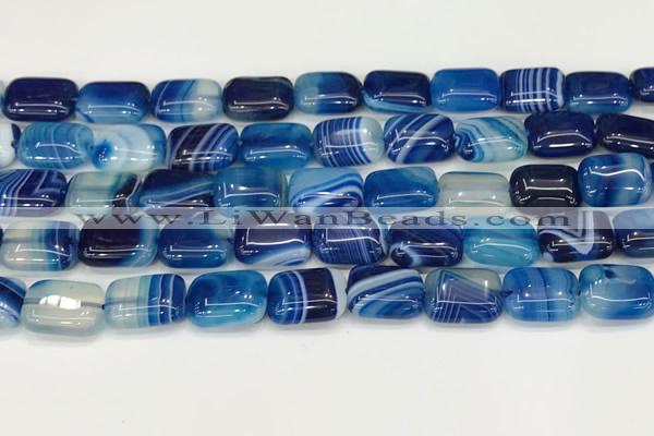 CAA4794 15.5 inches 10*14mm rectangle banded agate beads wholesale