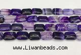 CAA4806 15.5 inches 13*18mm rectangle banded agate beads wholesale