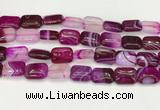 CAA4807 15.5 inches 13*18mm rectangle banded agate beads wholesale