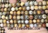 CAA4935 15.5 inches 8mm round yellow crazy lace agate beads wholesale