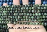 CAA4964 15.5 inches 4mm round green dendritic agate beads