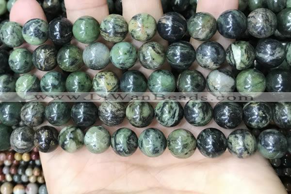 CAA4967 15.5 inches 10mm round green dendritic agate beads