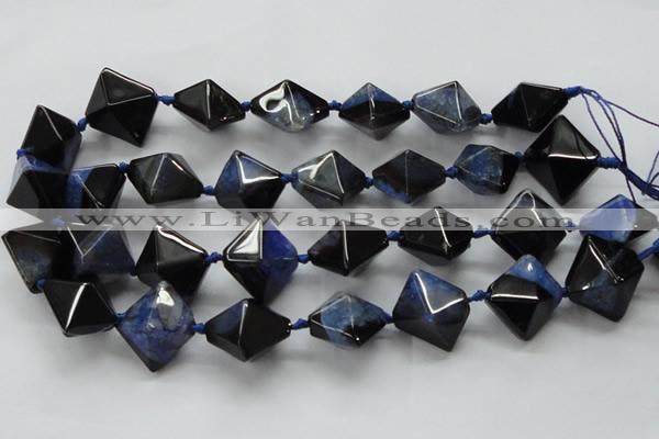 CAA499 15.5 inches 20*20mm pyramid agate druzy geode beads