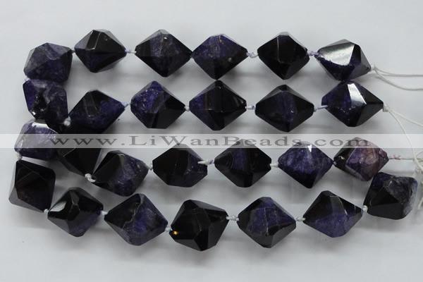 CAA500 15.5 inches 25*30mm faceted nuggets agate druzy geode beads