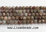 CAA5012 15.5 inches 10mm faceted round flower agate beads