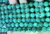 CAA5022 15.5 inches 8mm round green dragon veins agate beads