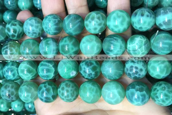 CAA5025 15.5 inches 14mm round green dragon veins agate beads