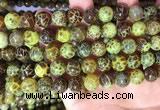 CAA5039 15.5 inches 10mm round yellow dragon veins agate beads