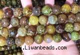 CAA5041 15.5 inches 14mm round yellow dragon veins agate beads