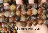 CAA5051 15.5 inches 14mm round dragon veins agate beads wholesale