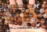 CAA5064 15.5 inches 10mm faceted round dragon veins agate beads