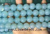 CAA5095 15.5 inches 14mm round sea blue agate beads wholesale