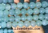 CAA5096 15.5 inches 16mm round sea blue agate beads wholesale