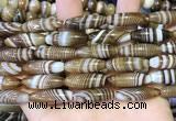 CAA5112 15.5 inches 8*25mm rice striped agate beads wholesale