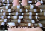 CAA5115 15.5 inches 8*33mm rice striped agate beads wholesale