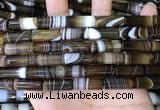 CAA5125 15.5 inches 8*20mm tube striped agate beads wholesale