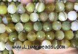 CAA5162 15.5 inches 16mm faceted round banded agate beads