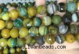 CAA5169 15.5 inches 16mm faceted round banded agate beads