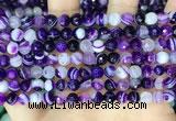 CAA5178 15.5 inches 6mm faceted round banded agate beads