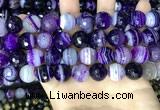 CAA5182 15.5 inches 14mm faceted round banded agate beads