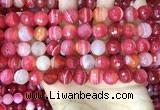 CAA5201 15.5 inches 10mm faceted round banded agate beads