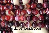 CAA5217 15.5 inches 14mm faceted round banded agate beads