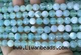 CAA5221 15.5 inches 8mm faceted round banded agate beads