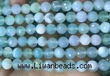 CAA5222 15.5 inches 10mm faceted round banded agate beads