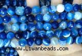 CAA5229 15.5 inches 10mm faceted round banded agate beads