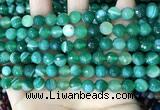 CAA5234 15.5 inches 6mm faceted round banded agate beads