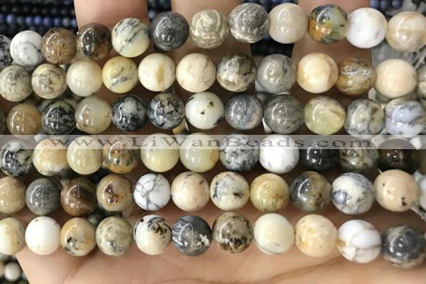 CAA5258 15.5 inches 10mm round dendrite agate beads wholesale